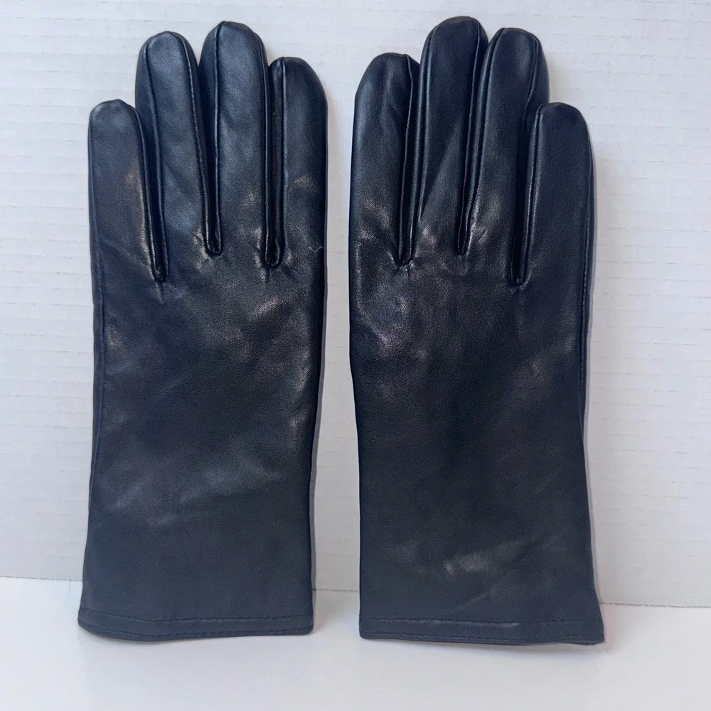 Leather Gloves Women M Black Thinsulate Insulated Winter Warm Classic 40 Gram